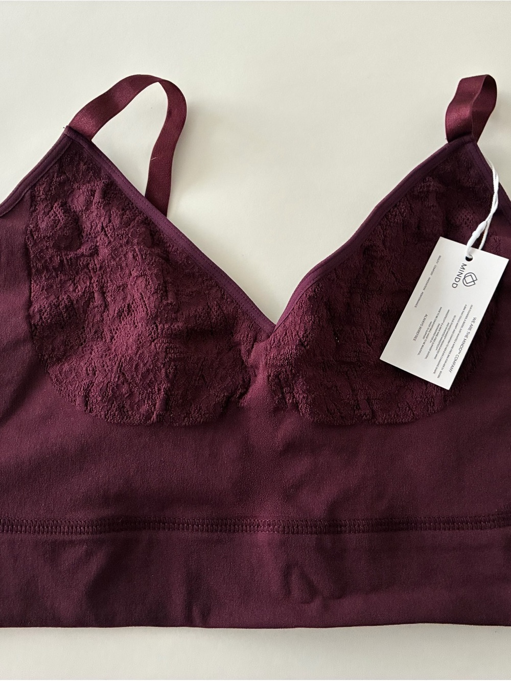 Seamless Lace Bralette in Wine